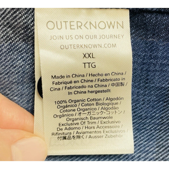 Outerknown Transitional Flannel Shirt Mens XXL Blue Plaid Organic Cotton - Picture 4 of 7